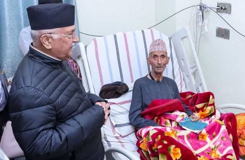 पुर्वप्रधानमन्त्री एवं नेकपा एमालेका अध्यक्ष केपी ओलीलाई पितृ शोक